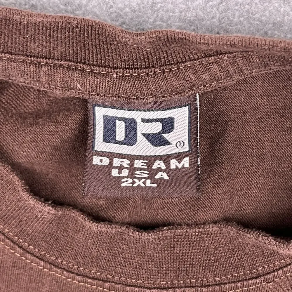 Dream USA T-Shirt Mens 2XL Brown Short Sleeve‎